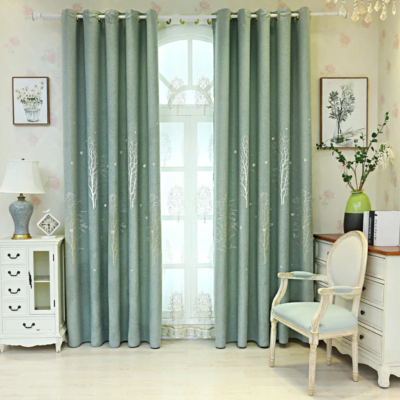 Modern simple jacquard Curtain, Flannel Blackout Curtain /