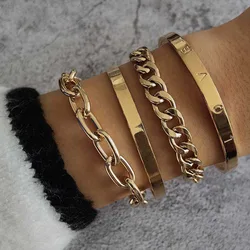 2023 mens fashion charm gold jewelry twist chain ankle bracelets couple gift simple thread bangles bracelets set women