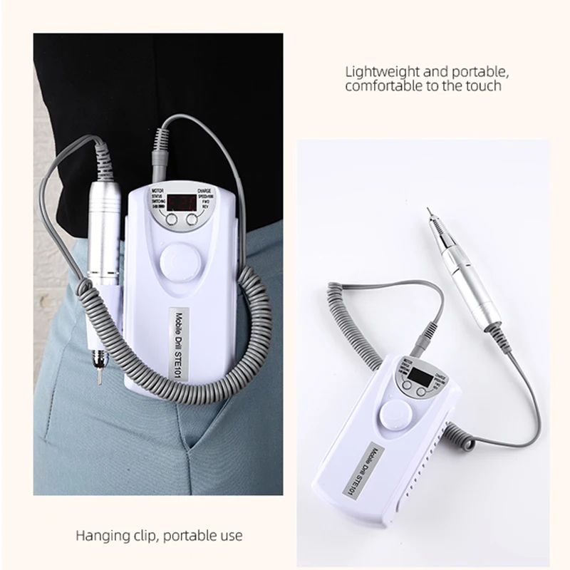 30000RPM Rechargeable Electric Nail Drill Machine with HD LCD Display Nail Master for Manicure Nail &Toenail Art Tools