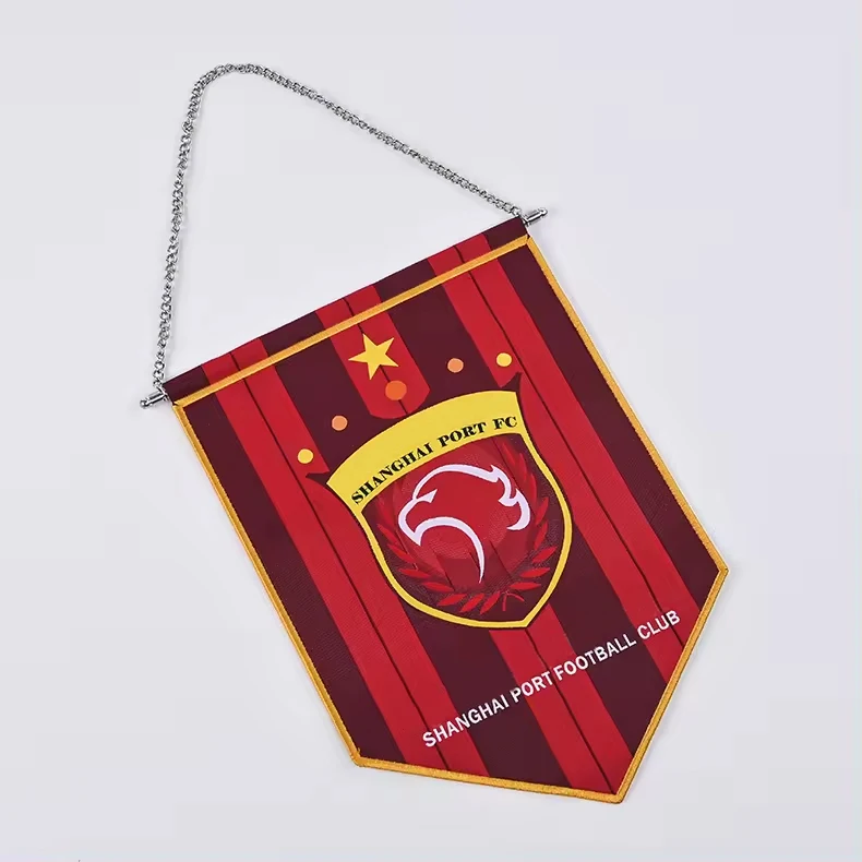 Custom Double Sided Football Flag Soccer Pennants Mini Hanging Wall Flag