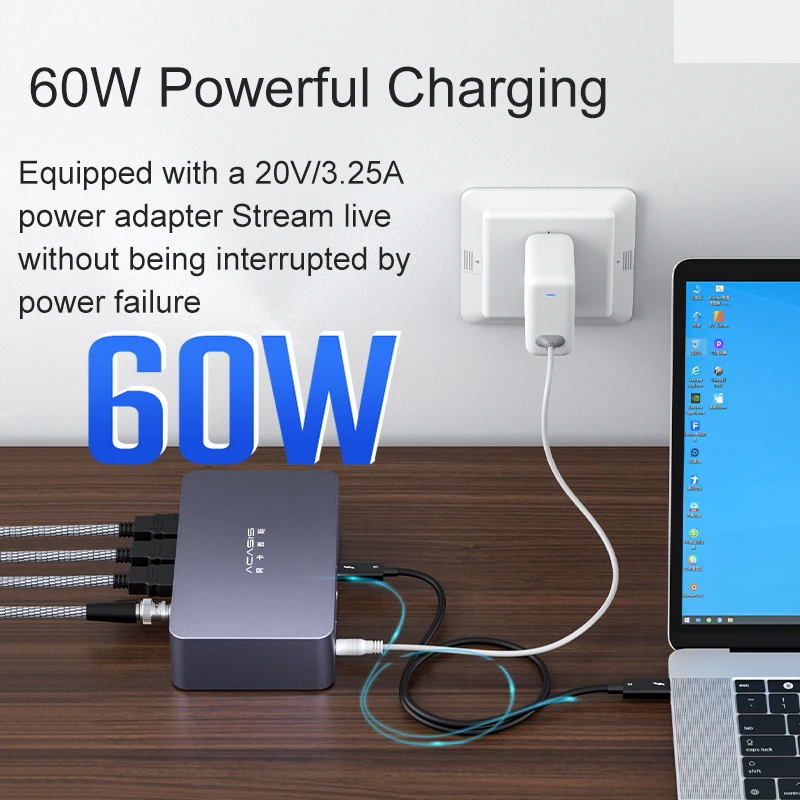 Acasis-external Thunderbolt3 HD SDI video capture card 4 channels live streaming teaching Vimx Software OBS multi channels