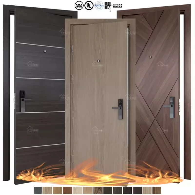 Factory Hot Sales BS/EN Certificate 20 30 45 60 90 Minute Wooden Fire Rated Doors For UK 1/2 Hour Fire Rated Door