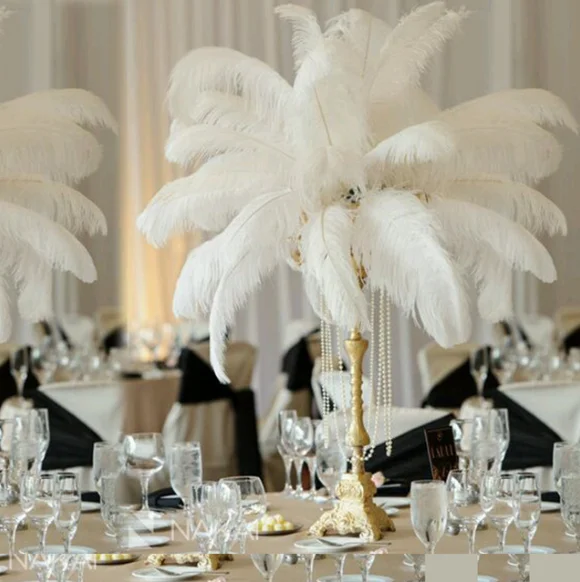 15-80cm Large Size Wholesale Wedding Decoration Natural Large Plume White Ostrich Feathers for Centerpieces Crafts Party