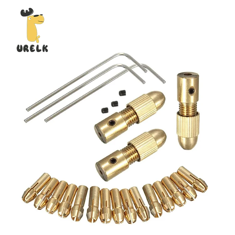 0.5-3mm Mini Metal Keyless Drill Chuck Brass Electric Drill Bit Kit Chuck Adapter Collet For 775 Motor Copper Drillchuck Set