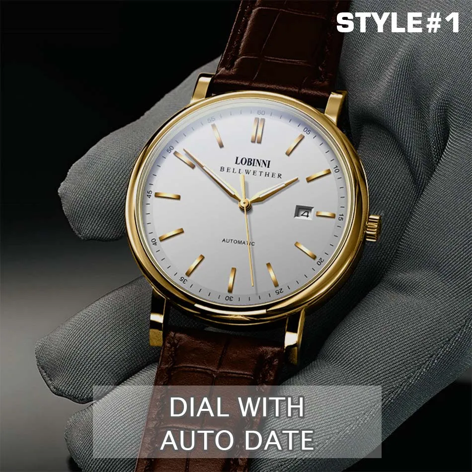 LOBINNI Wristwatches Waterproof Mechanical Watches business Style Stainless Steel Automatic Classic Luxury Men Seagull Round