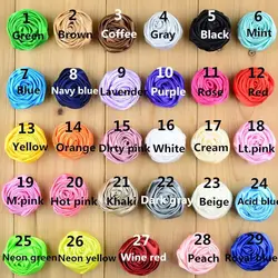 30pcs/lot 1.4 Inch 3D Rose Flowers Floral 29Colors Mini Satin Roses Flowers For Girl Hairbow Kids Clothes DIY Accessories