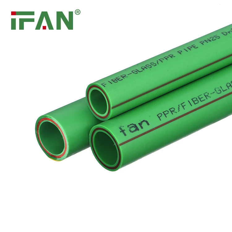 IFAN Manufacture Polypropylene Pipe EN 15874 Customized Size Fiber Glass PPR Pipe  For Home Plumbing Water Use