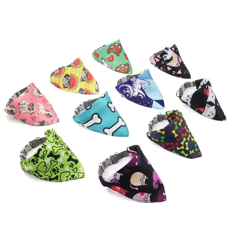 Wholesale Low Price Cute Triangle Dog Bandana With Adjustable Collar Pet Patches Custom Logo