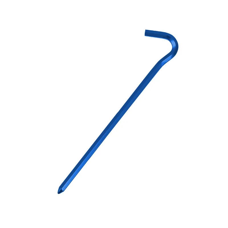 Aluminium Tent Stakes Pegs with Hook - 7 inch Hexagon Rod Stakes Nail Spike Garden Stakes Camping Pegs for Pitching Camping Tent