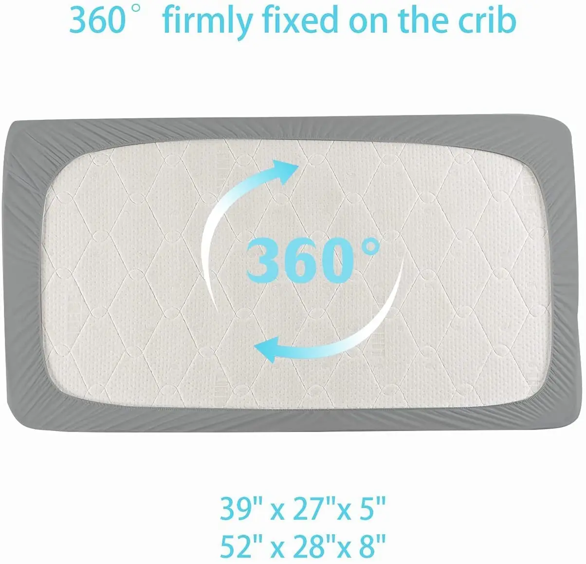 Waterproof Crib Mattress Protector Breathable Soft for Standard Crib Toddler Mattress Quilted Fitted Baby Mattress Cover