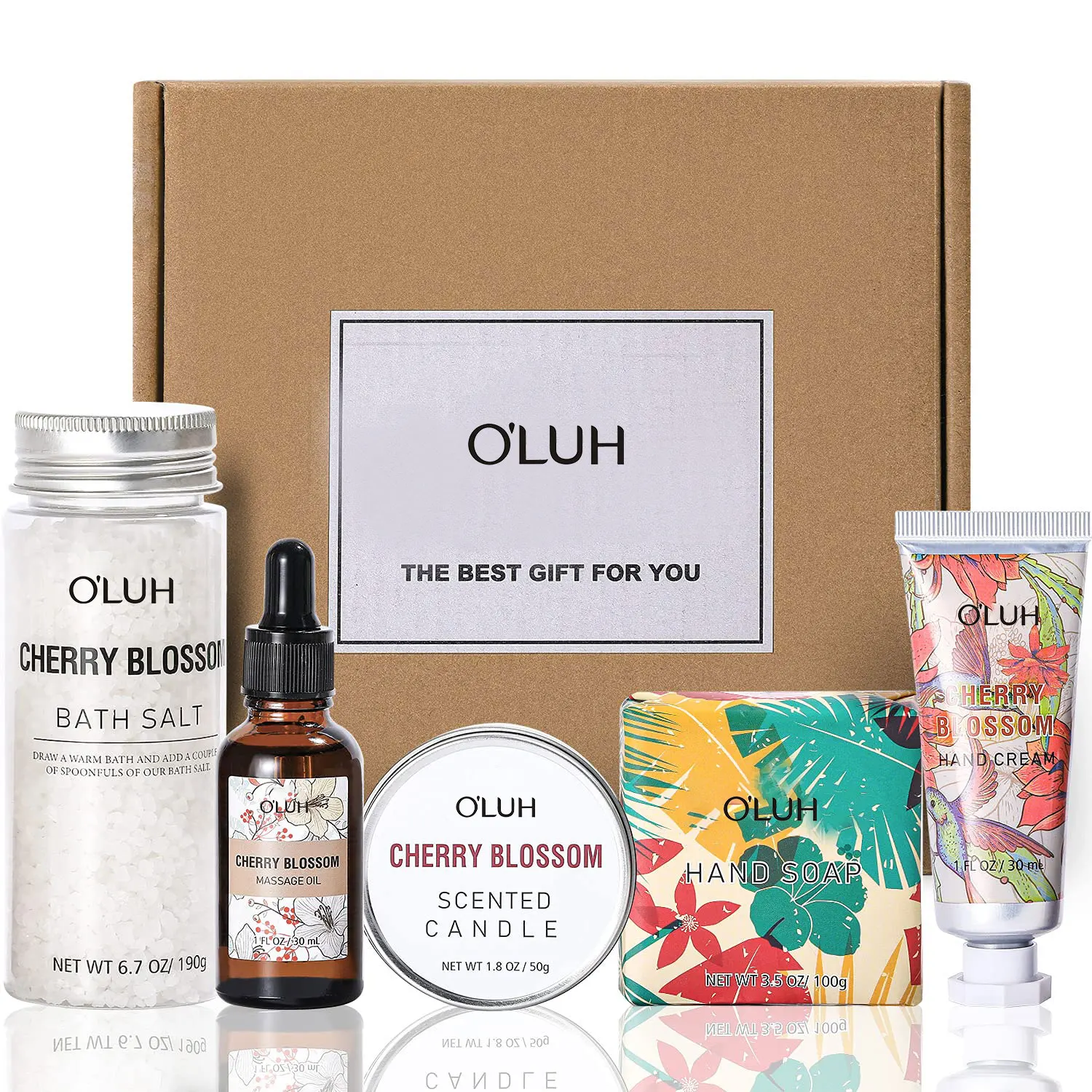 Latest Sale Private Label Bath Shower Wash Body Care with Cherry Blossom Scent Spa Gift Set