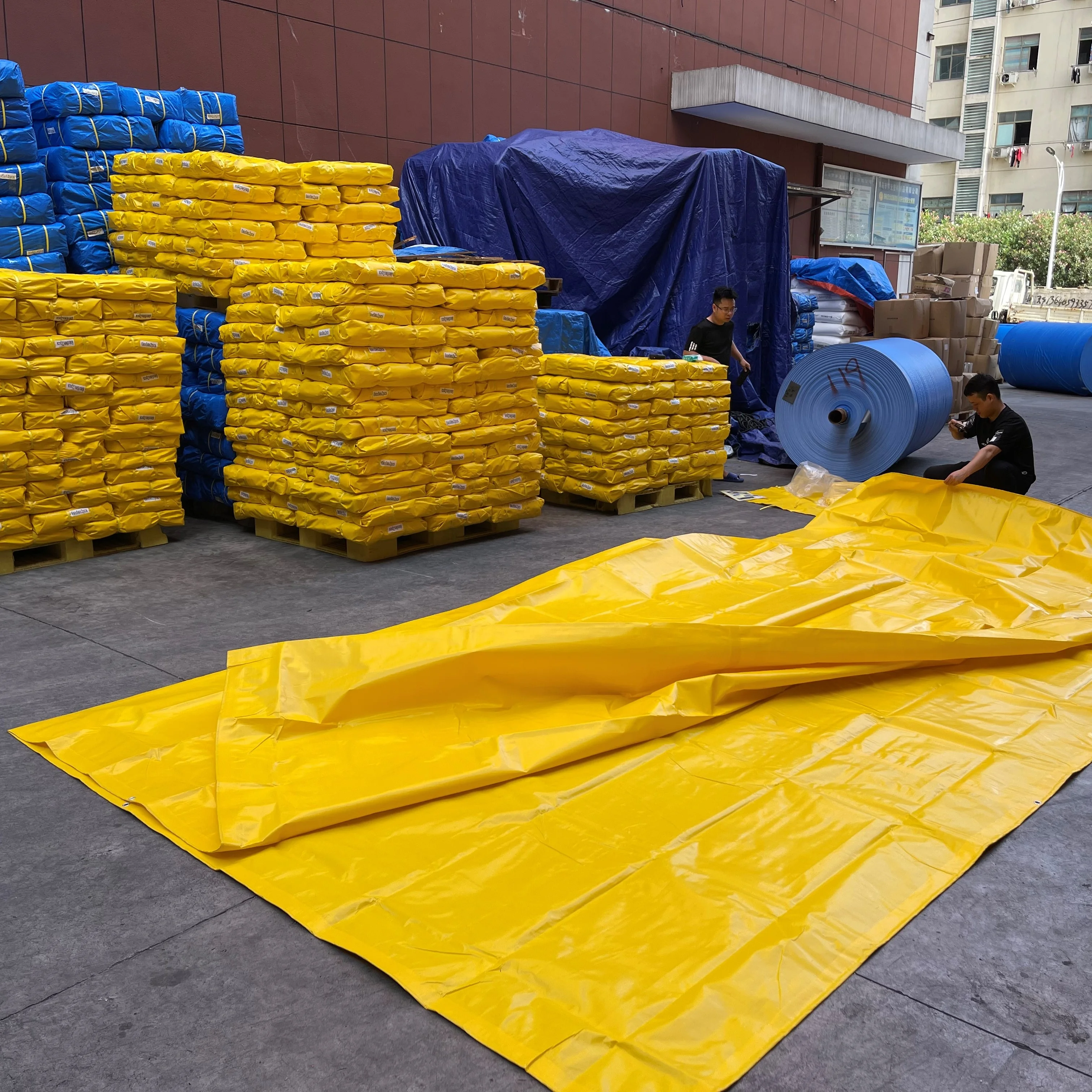 Plastic Canvas Sheets Yellow Color PE Tarpaulin Uganda Market 100% Waterproof High Quality Agricultural Material
