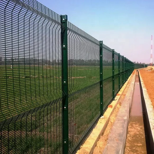 Clear view 358 anti climb fence high security dense mesh fence panels security fence for airport railway prison