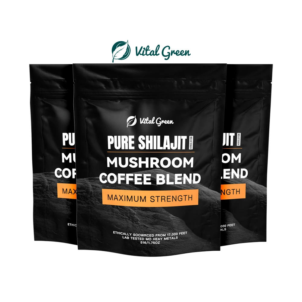 Instant Organic Mushrooms Blend Coffee Powder Reishi Lions Mane Shilajit Coffee Wholesale Himalayan Naturel Pure Shilajit Coffee