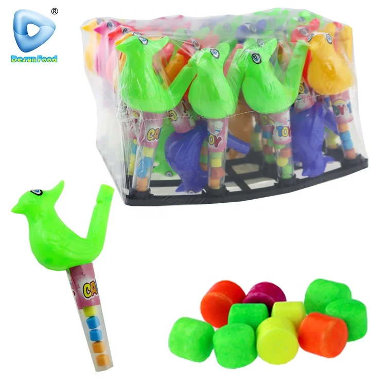 Китайский Недорогой пластиковый милый свисток с животными игрушка конфетами