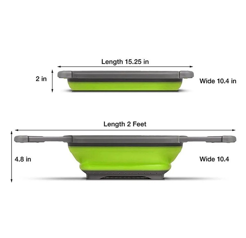 Space Saving Kitchen Foldable Strainer with Extendable Handles Collapsible Food Colanders