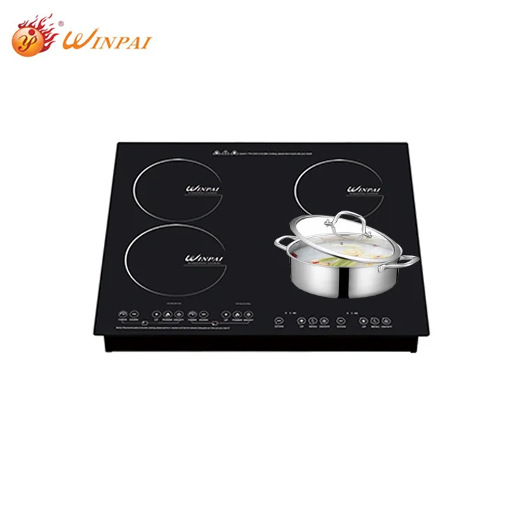 Модный дизайн, встроенная индукционная печь с 4 горелками и раздвижным управлением, индукционная плита с горячим горшком