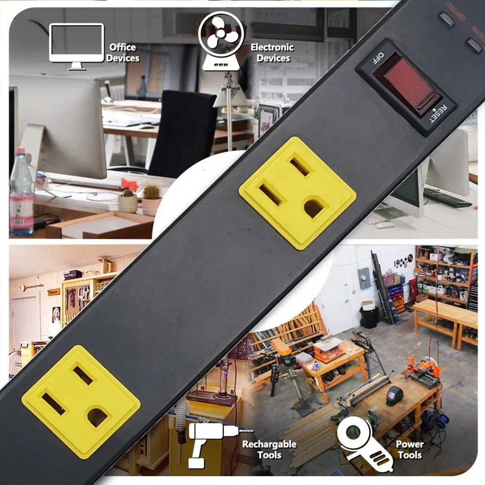 10 outlets metal surge protector power strip extension Socket