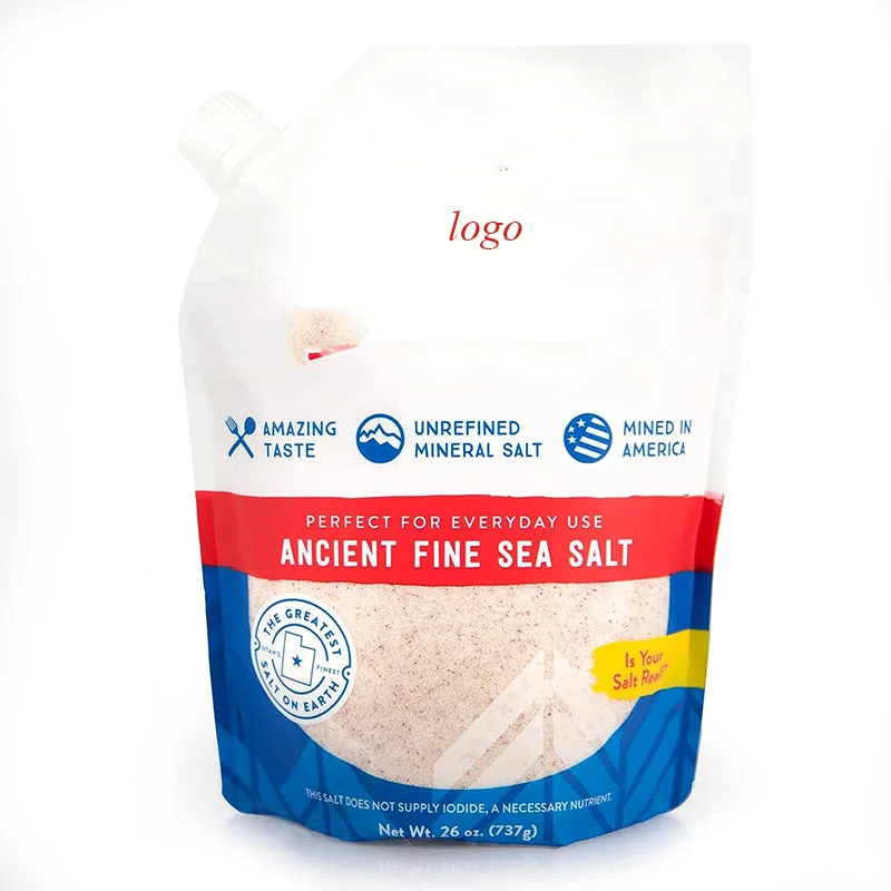 High Quality Custom Spout Packing Doypack For Pink Salt Sugar Honey Packing Spout Bags Rock Candy Pouches