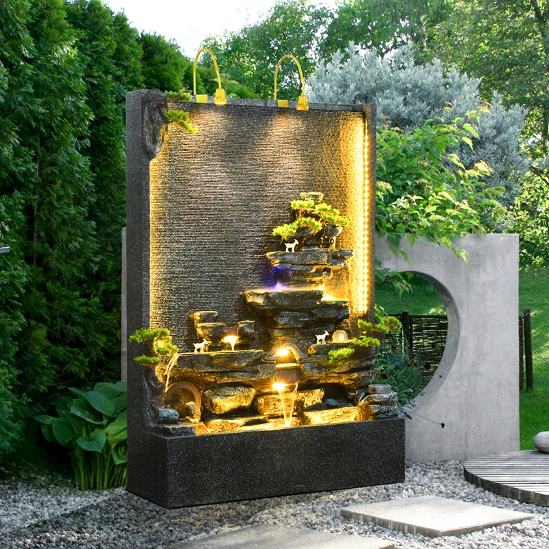 Large Outdoor Decorative Customized Nature Stone Water Marble Wall Fountains for Sale