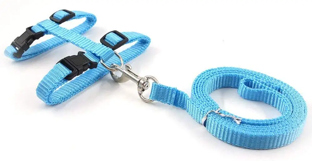 Cat Harness and Leash Adjustable Nylon Halter Harness Kitten Nylon Strap Belt Safety Rope Leads