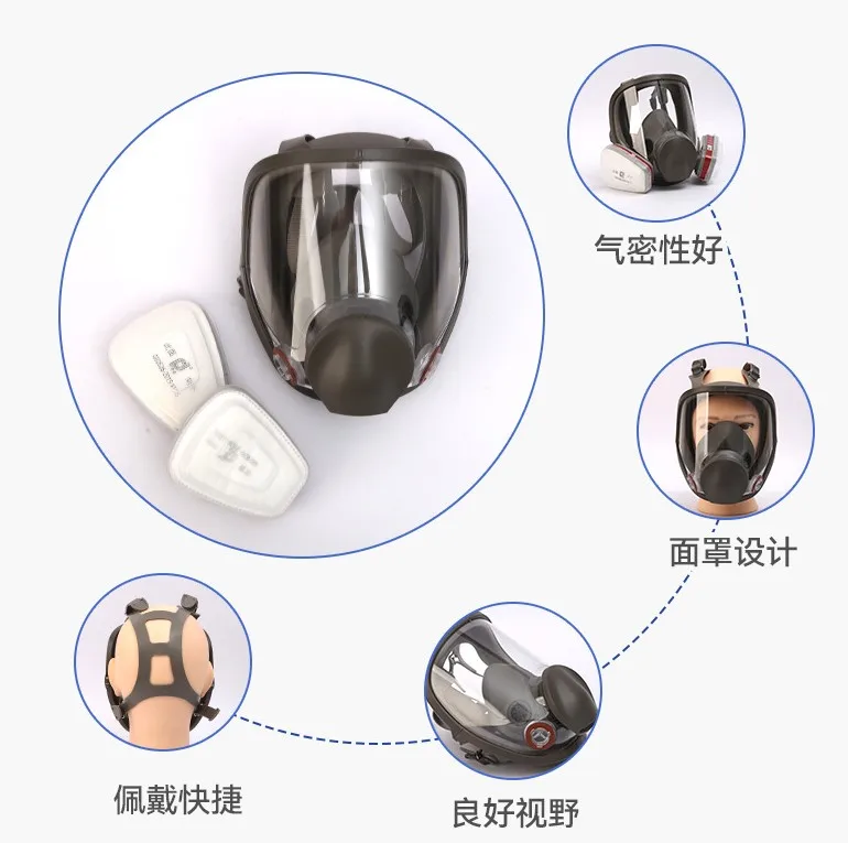Reusable Antigas Respirator Full Face Mask Coal Mine Dustproof gas mask Respirator 6800 mask