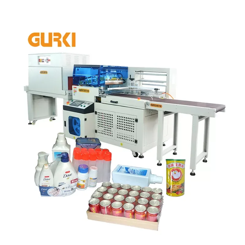 Automatic Plastic L Bar Plastic Shrink Wrap Machine Heat Shrink Tunnel Single Bottle Shrink Wrapping Machine