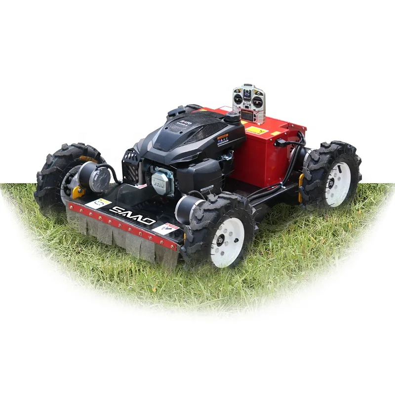 China Manufacturer SAAO Group Wheel Crawler Gasoline RC Remote Control Lawn Mower