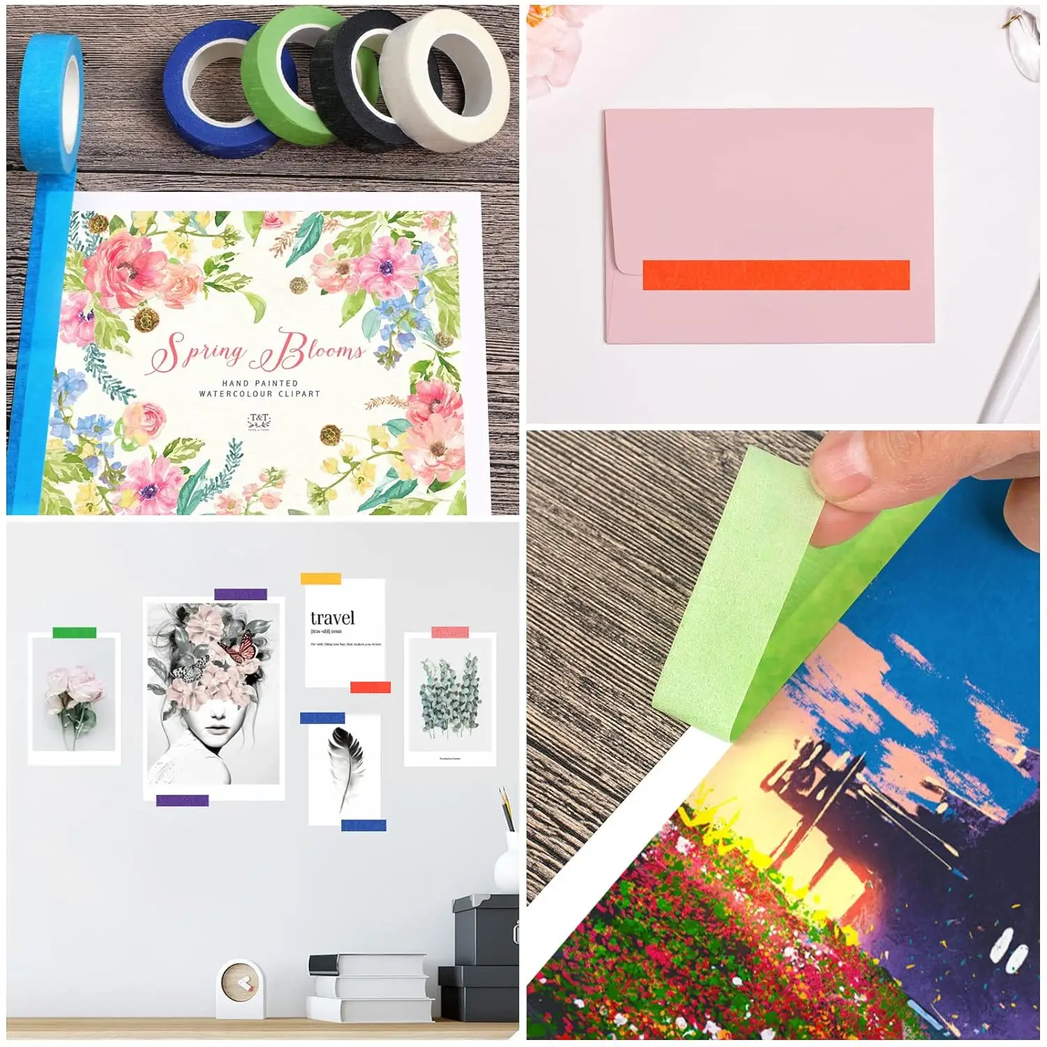 Colored Masking Tape Kids Art Supplies DIY Craft Tape Colored Tape Rolls Colored Painters Tape