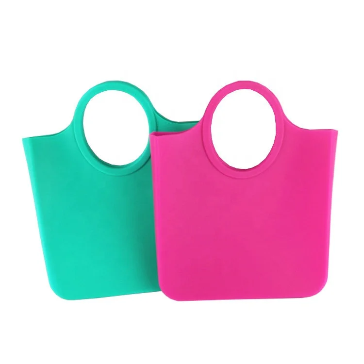 
Reusable Silicone Rubber Lady Bag Silicone Hand Bag Silicone Bag for Beach Shopping 
