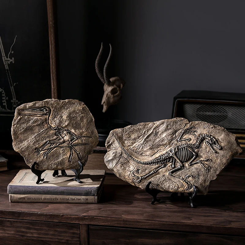 Dinosaur Fossil Artificial Sculpture Resin Miniature Nude Figurines Statue Crafts Desktop Home Decor