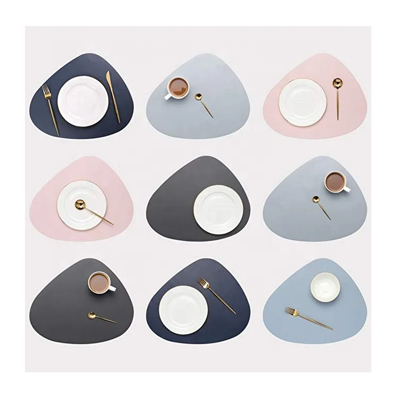 YaQi PU Leather Table Mat	coaster Set Placemats Natural