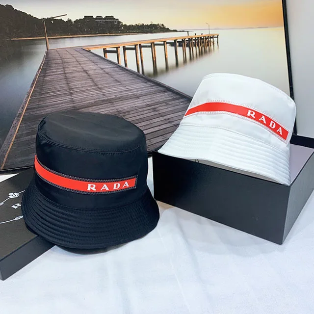 2021 Classic Fashion Red Bucket Fisherman Hat Black And White Two-Color Fashion Accessories