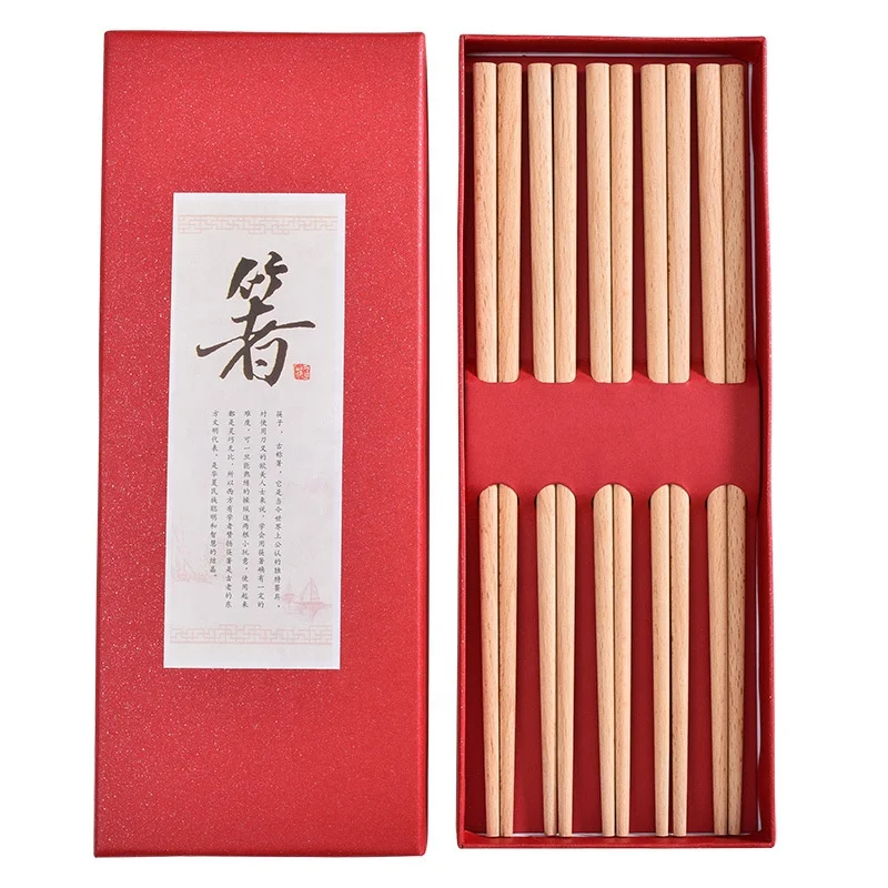 High-grade Chopsticks Japanese Korean Chinese Style Sushi 5 Pairs Gift Set Bamboo Reusable Chopsticks with Case