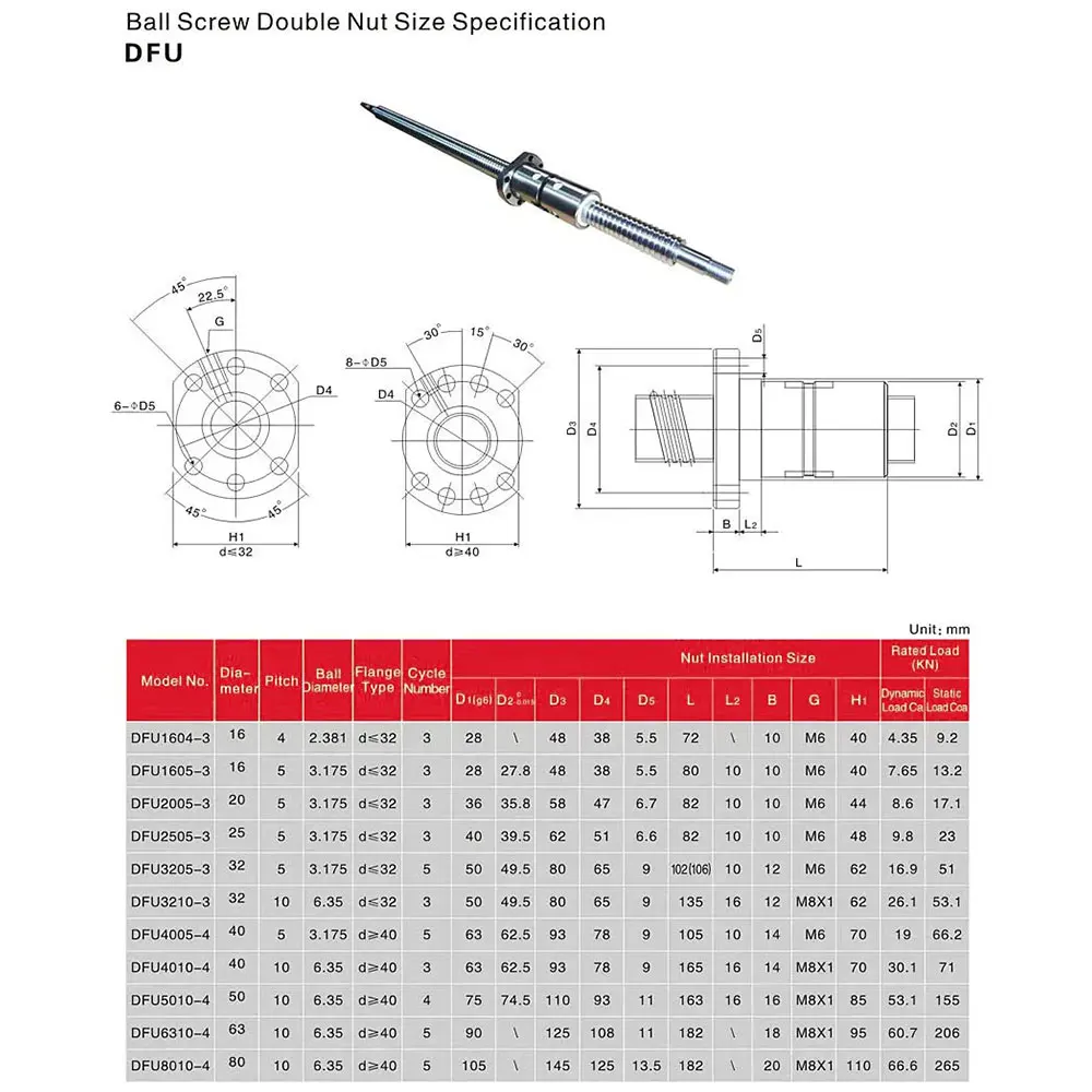 Винт Dfu3208 шариковая гайка для Cnc Tornillo De Bola