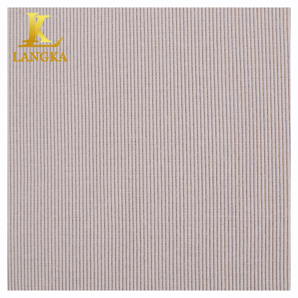Langka custom elastane 92% bamboo fiber 8% spandex 2*2 rib knit fabric for pajamas sleepwear