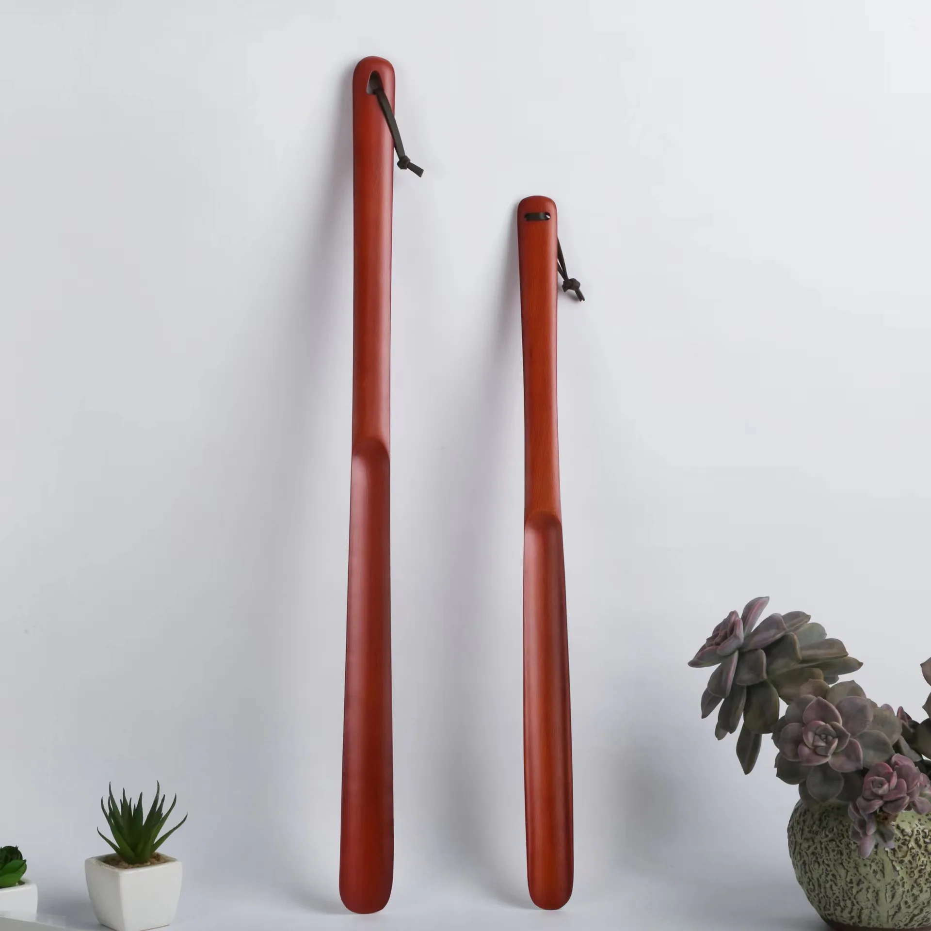 Custom Shoehorn With Magnet Long Wooden Lazy Shoe Horn With Logo Custom Shoe Horn With Leather For Convenient Wearing Shoes