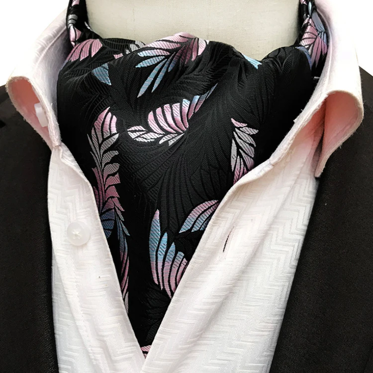 Модные повседневные мужские галстуки Ascot из полиэстера жаккарда тканые для мужчин