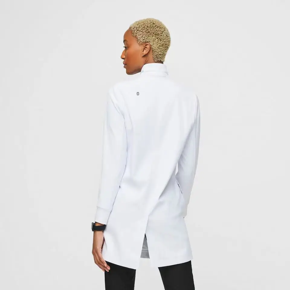 Factory customize unisex hospital doctor long sleeve uniform white lab coat jacket