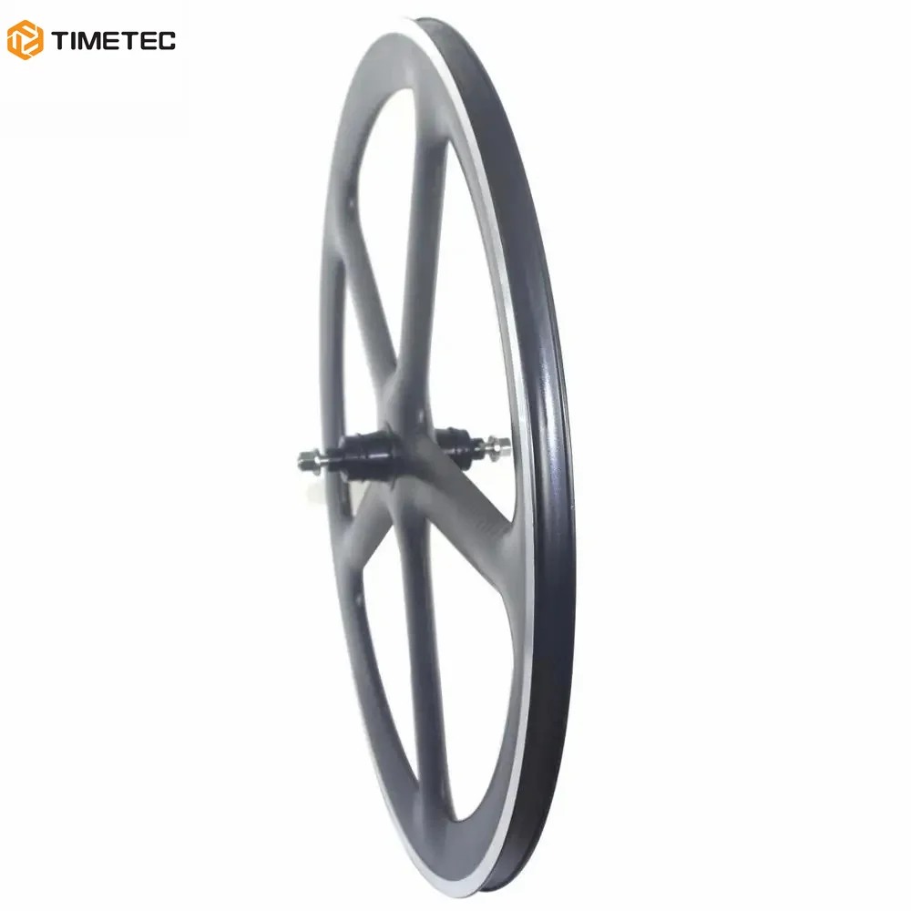 5 Spoke Fixed Gear Track Bike Carbon Wheels Alloy Brake Surface 50mmProfile 23mm Width Single Speed Bicycle Wheel