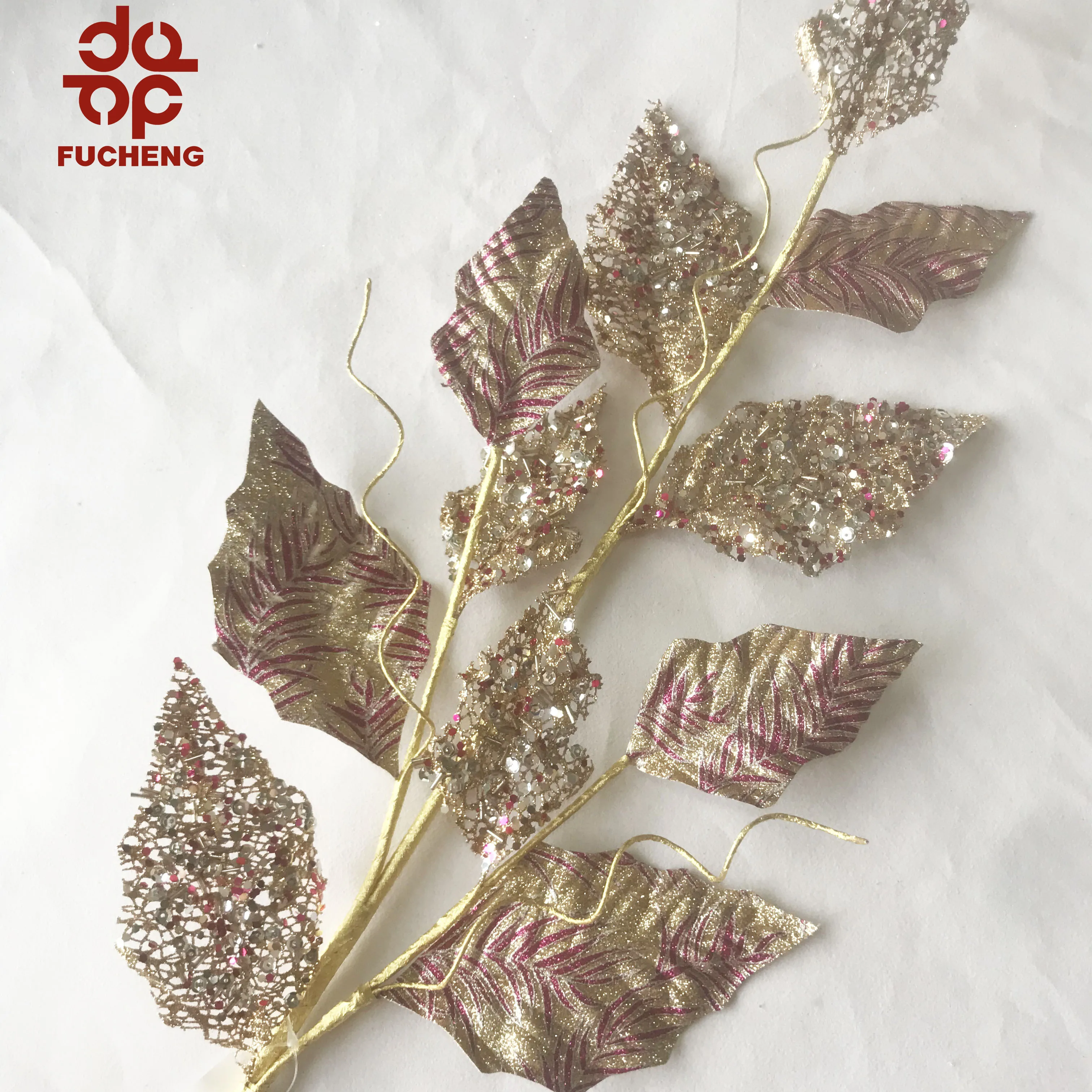 
Fine custom-made flowers fleurs with golden onion powder dried leaves plastic branches for fall wall backdrop Christmas decor 