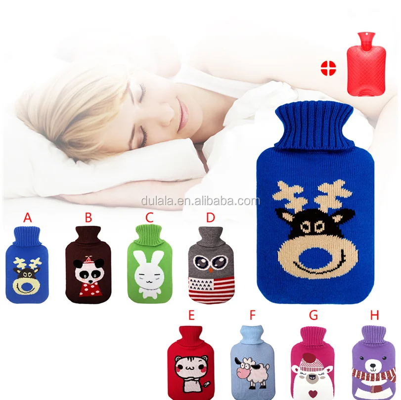 New Hot Water Bag Bottle Cartoon Knitted Cover Large Size Christmas Patterns Hot Water Container 20 - 99 pieces