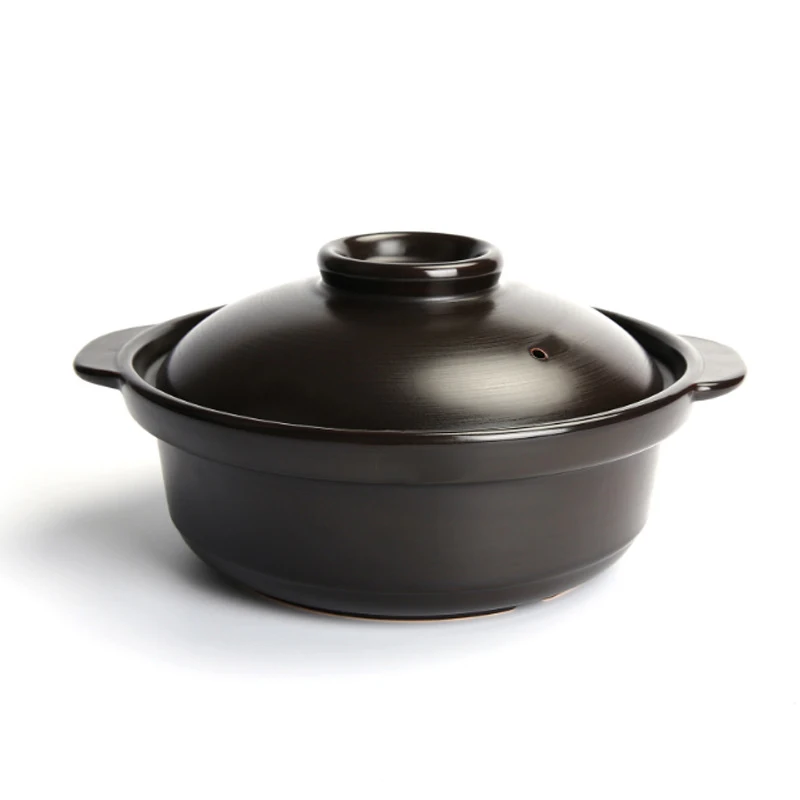 Black Ceramic Casserole with Cover  Microwave Oven Safe Kitchenware Classical instant noddle clay pot