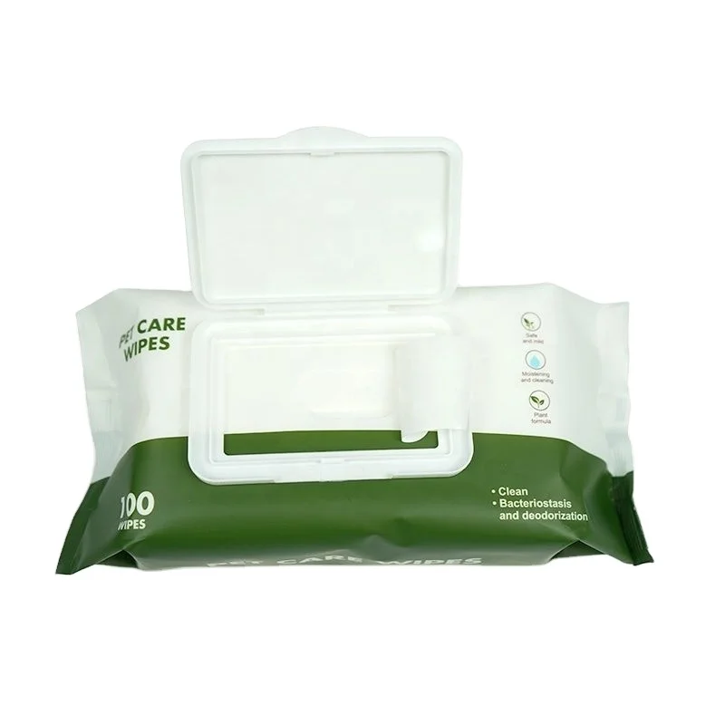 100pcs biodegradable disinfection wrinkle for dogs pet wipes cleaning wipes