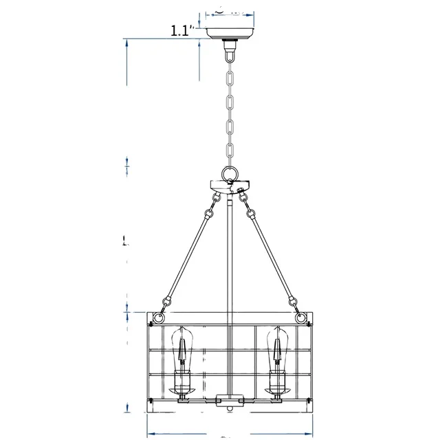 White oak and black metal finishes, suitable for bedroom, kitchen island, stairwell, country farmhouse 4 lamp chandelier