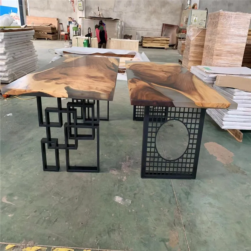 Round stainless powder coating steel table leg iron industrial furniture legs  square metal rose gold   Epoxy resin table