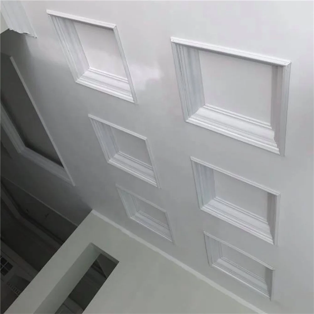 white architectural PU plastic polyurethane decorative crown corner ceiling foam moulding cornice
