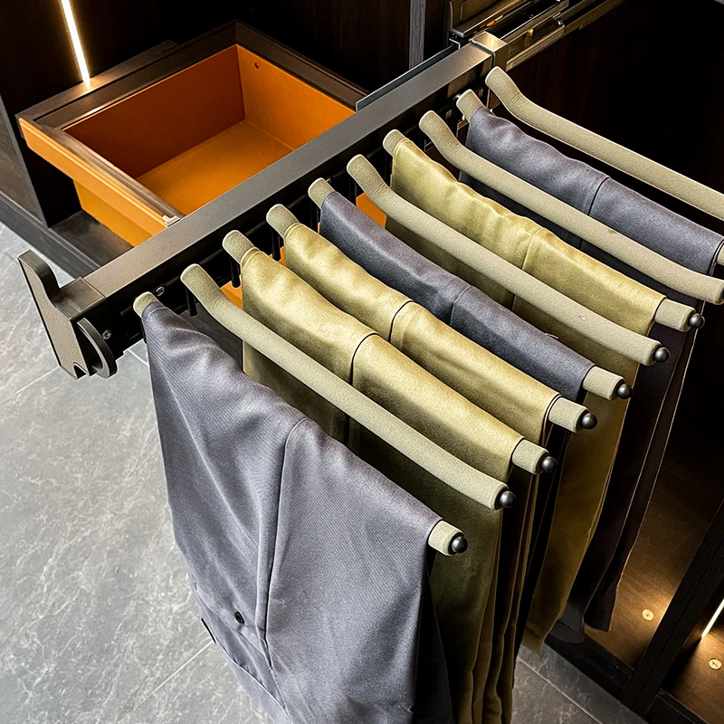 Top Mounting Slide out Trousers Pants Hanging rack/wardrobe Trousers Rack Multifunctional Pants Rack Heavy Duty Trousers Hanger