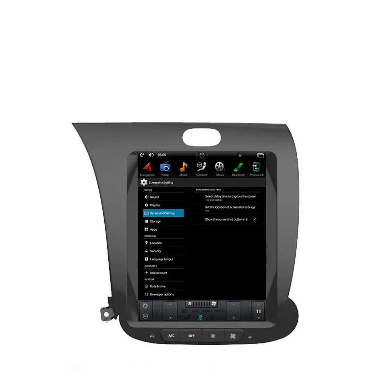 Car android radio tesla style for Kia CERATO K3 FORTE 2013 support wifi bt gps player