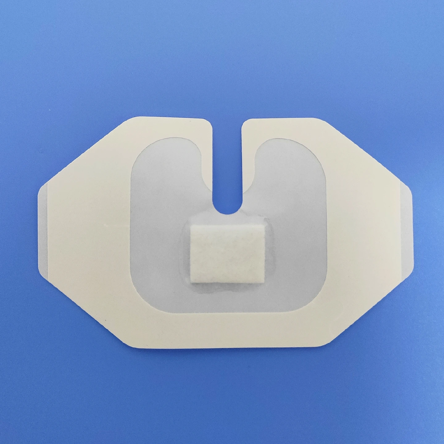 Hot sell U shape IV cannula fixation dressing /transparent island dressing